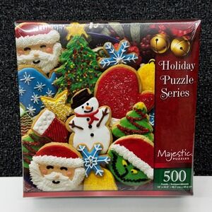 Majestic Puzzles Christmas Cookies Holiday Puzzle Series 500 Piece 72-01529 NEW